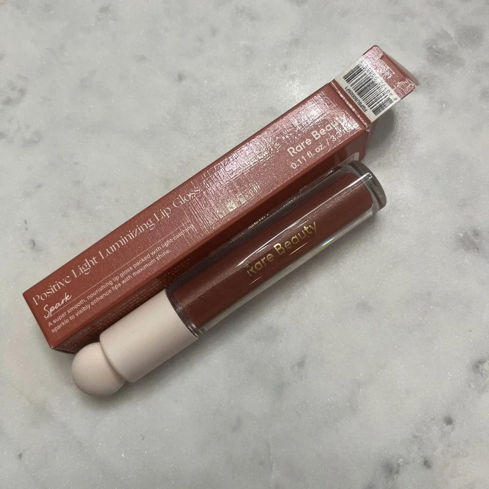 Rare‎ Beauty Lip Gloss Positive Light Luminizing SPARK Brown Makeup Lips Box New